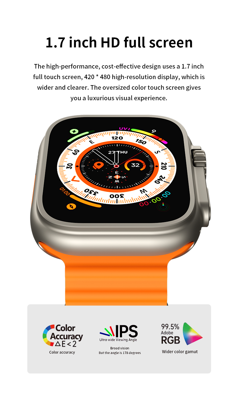 GS M9 Ultra mini smartwatch heart rate call scanning payment