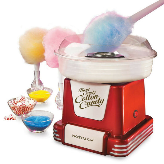 Vintage Cotton Candy Machine with Base for Home Children's Electric Fully Automatic Hard Candy Storage