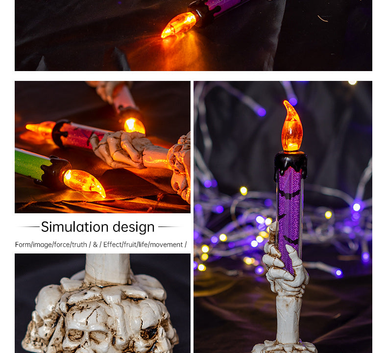 Halloween Prop Tears, Smokeless Electronic Skull, Candle Lamp, Ghost House, Secret Room Theme Party Scene Decoration