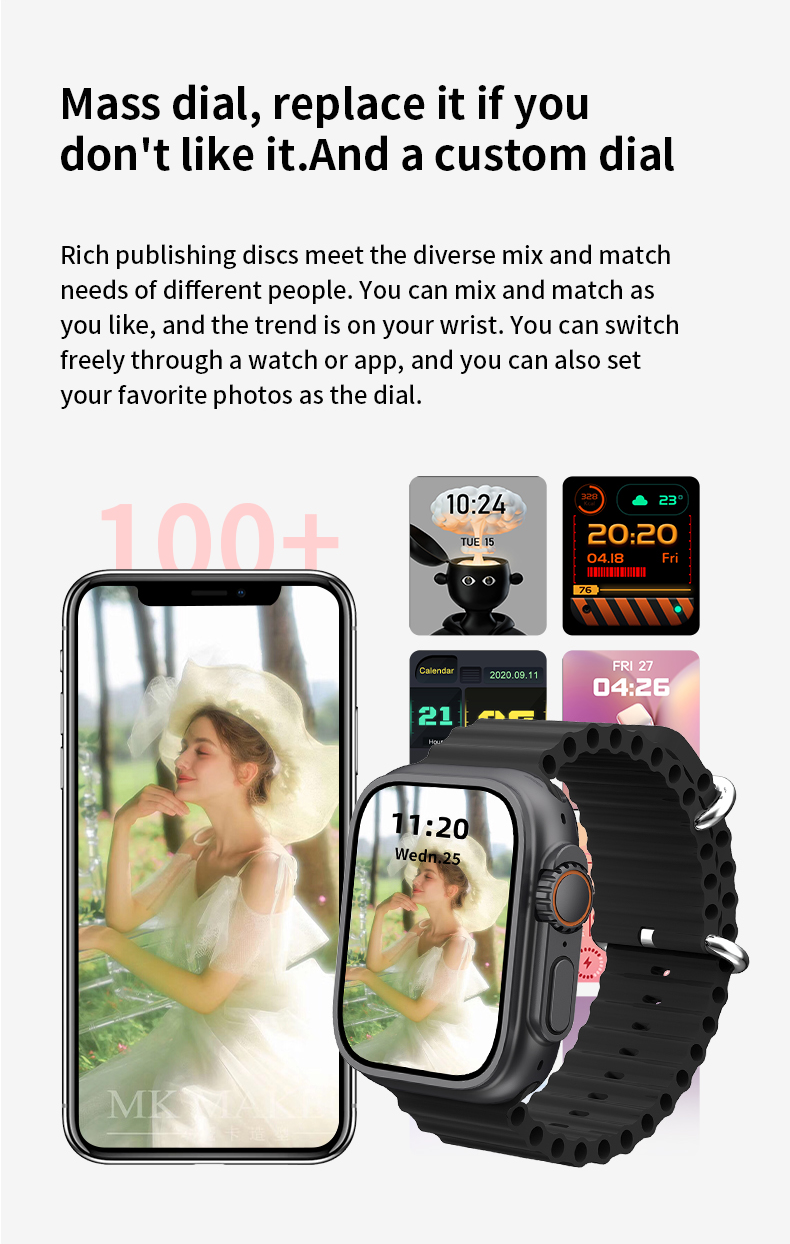 GS M9 Ultra mini smartwatch heart rate call scanning payment