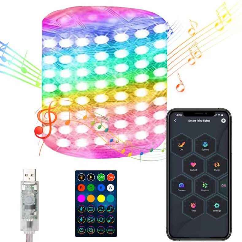 RGB Intelligent Point Control Magic Leather String APP Bluetooth Christmas Day Decoration Outdoor Atmosphere Color Lights