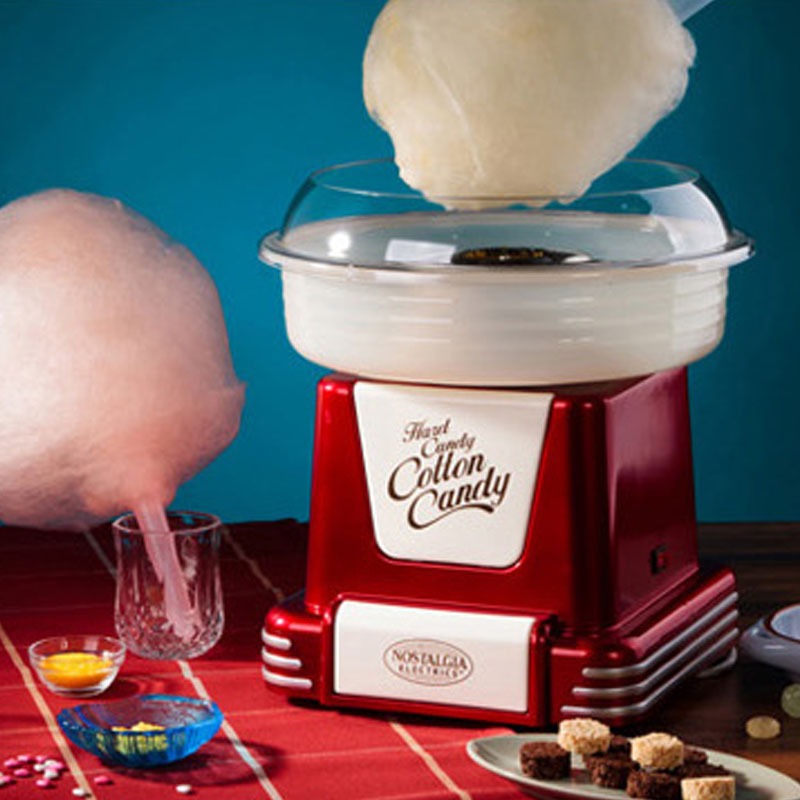 Vintage Cotton Candy Machine with Base for Home Children's Electric Fully Automatic Hard Candy Storage