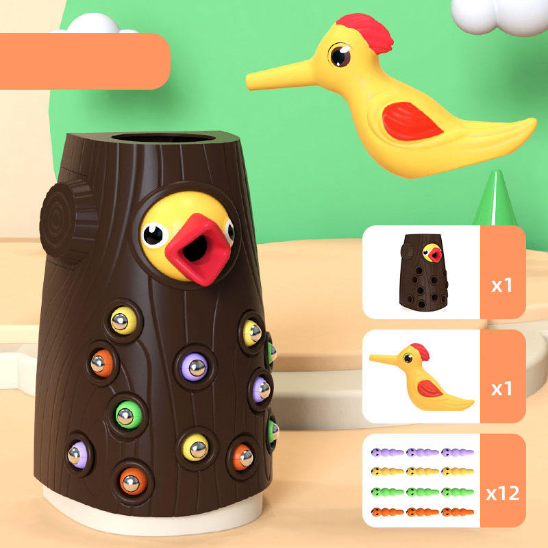 Woodpecker Toys Fishing And Insect Catching Games Intelligence Development Early Childhood Education Magnetic Toys Hand Eye Coordination