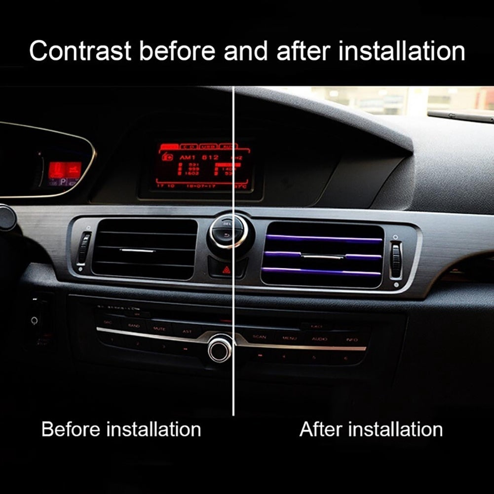 10Pcs 20cm Universal  Car Air Conditioner Outlet Decorative U Shape Moulding Trim Strips Decor Car Styling Accessories
