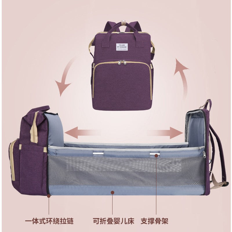 Cross-border new bed bag one mummy bag going out handbag mother and baby bag portable multi-functional mother bag backpack
