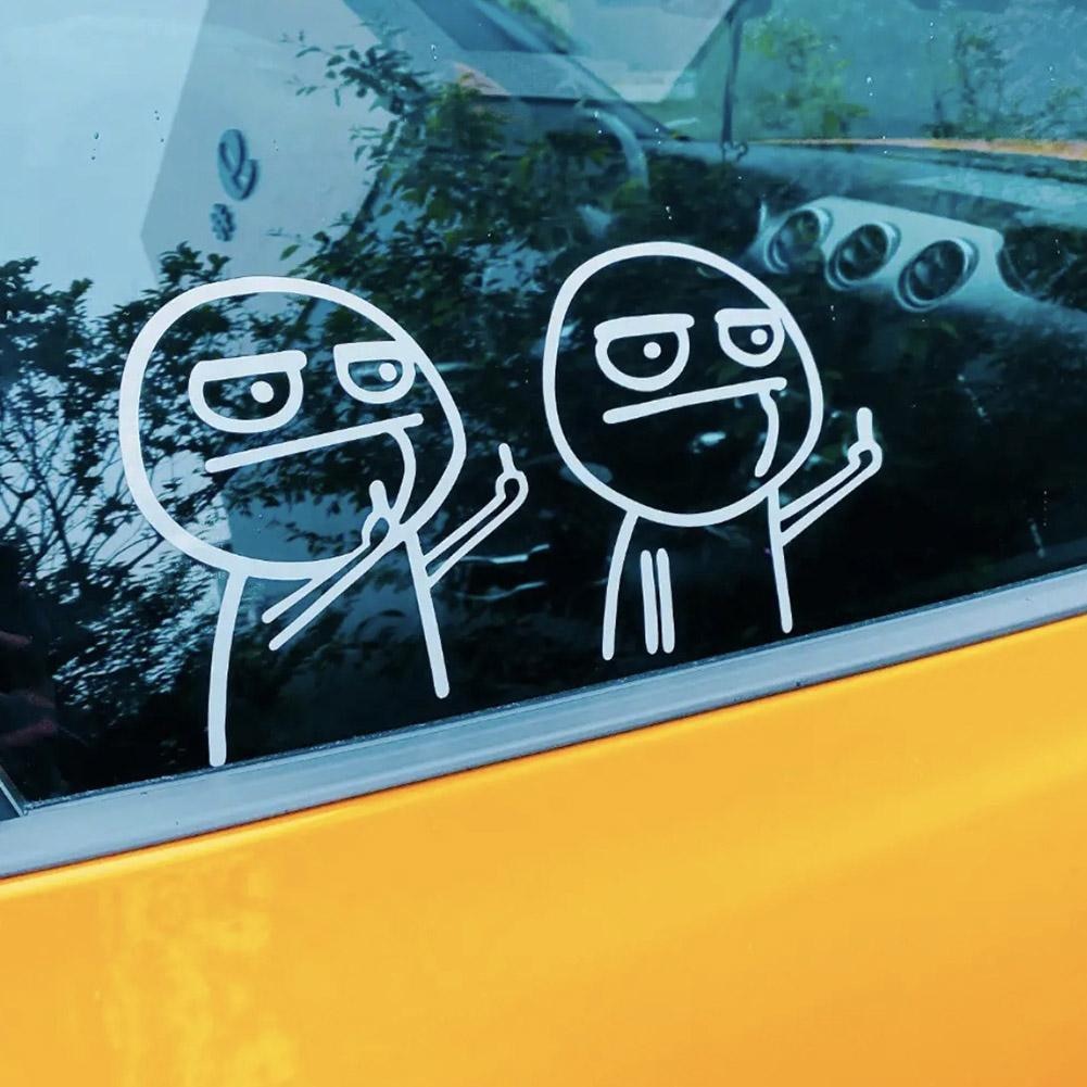 Car Sticker Taunt Despise JDM Funny Middle Finger Personality Humorous Creativity Car Sticker Body Sticker Firm Cartoon Sticker