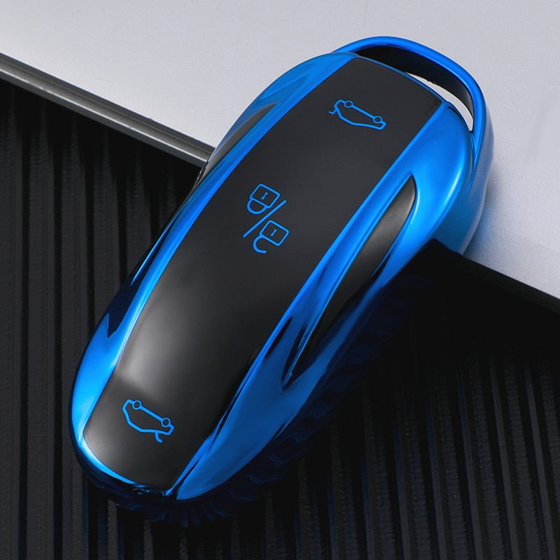 TPU Car Smart Key Case Cover For Tesla Model 3 Model X Model S Model Y Bag Protector Fob Band Shell Holder Keychain Accessories